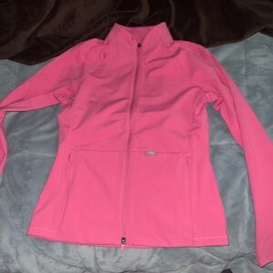 F*ing pink contour knit scrub jacket